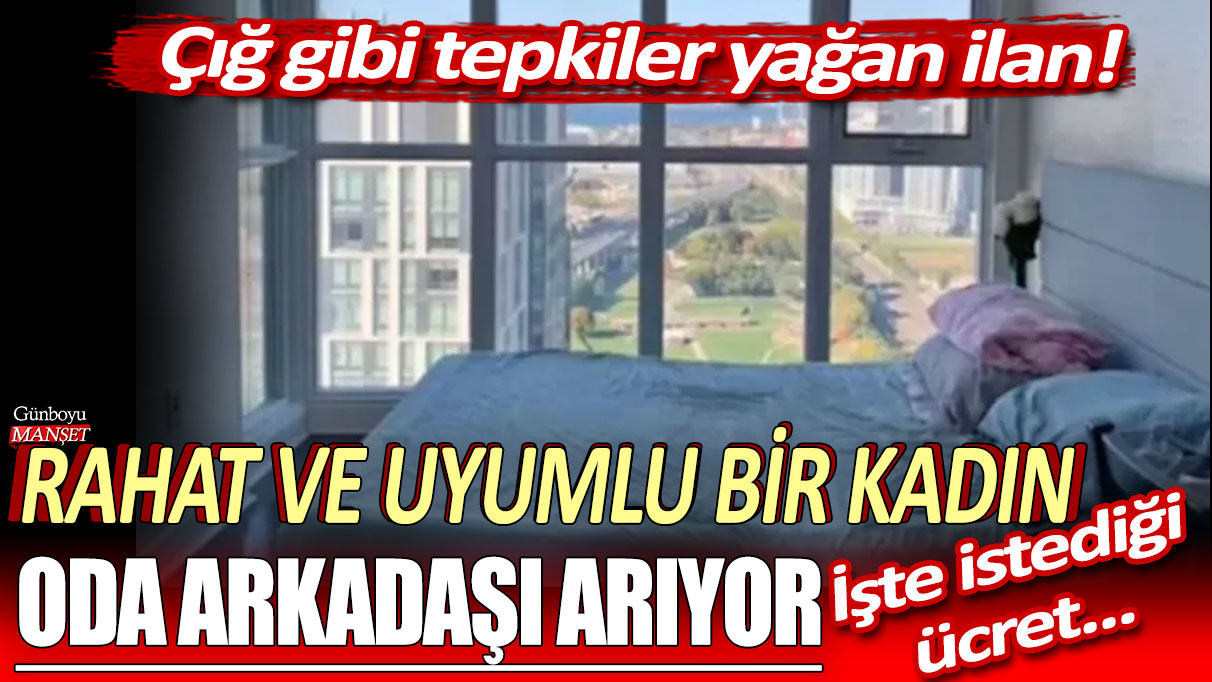 Rahat ve uyumlu kadın oda arkadaşı arıyor: Aylık ücret belirlendi