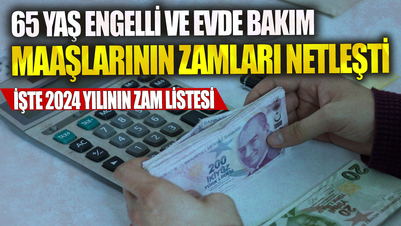 65 yaş üstü, engelli ve evde bakım maaşları için 2024 yılı zamları belirlendi: İşte detaylar