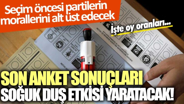 Seçim öncesi partiler için moral bozucu olan son anket sonuçları açıklandı: Soğuk duş etkisiyle karşı karşıyalar.