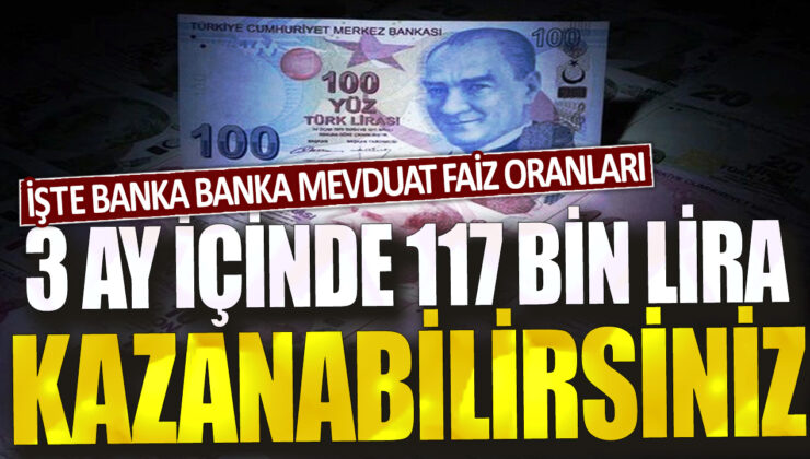 3 Ayda 117 bin lira kazanmaya hazır mısınız? En yüksek mevduat faiz oranları burada!