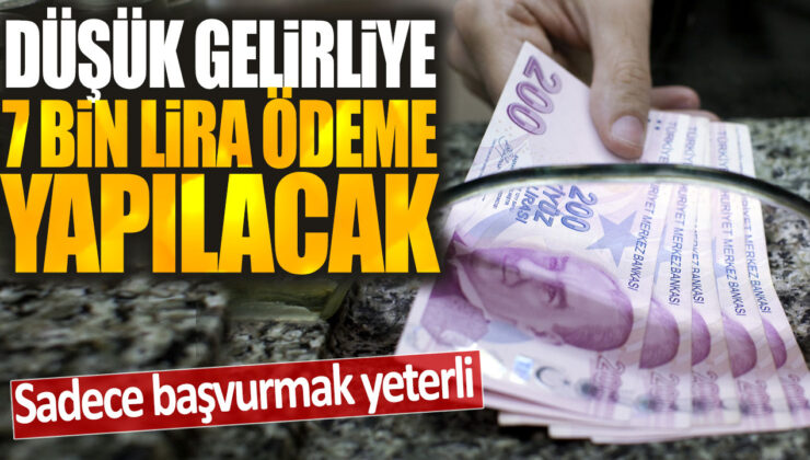 Düşük gelirli bireylere 7 bin lira destek ödemesi yapılacak: Sadece başvuru gerekiyor