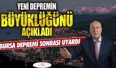 Ahmet Ercan, Bursa depremi sonrasında yeni bir deprem uyarısında bulundu ve büyüklüğünü açıkladı.