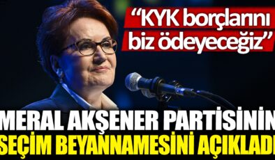 Meral Akşener, partisinin seçim beyannamesinde KYK borçlarını üstleneceklerini açıkladı.